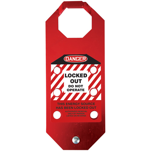 Moraillon de verrouillage pr&eacute;venant l'utilisation conforme aux normes OSHA Danger Stopout Aluma-Tag, Rouge Pathway Supply LP