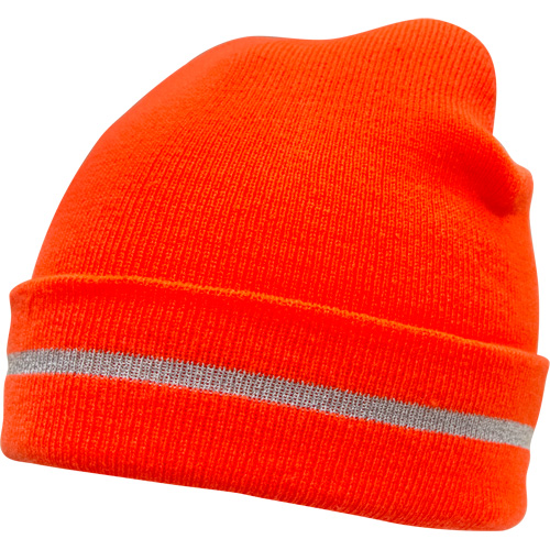 High Visibility Knit Hat with Reflective Stripe, High Visibility Orange, Acrylic Pathway Supply LP