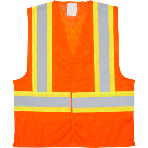 Traffic Safety Vest, High Visibility Orange, X-Large, Polyester Pathway Supply LP