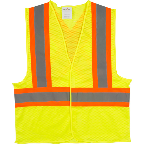Traffic Safety Vest, High Visibility Lime-Yellow, X-Large, Polyester Pathway Supply LP