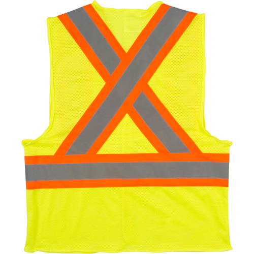 Traffic Safety Vest, High Visibility Lime-Yellow, X-Large, Polyester Pathway Supply LP