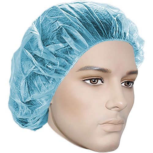 Bonnets bouffants, Polypropyl&egrave;ne, 18", Bleu Pathway Supply LP