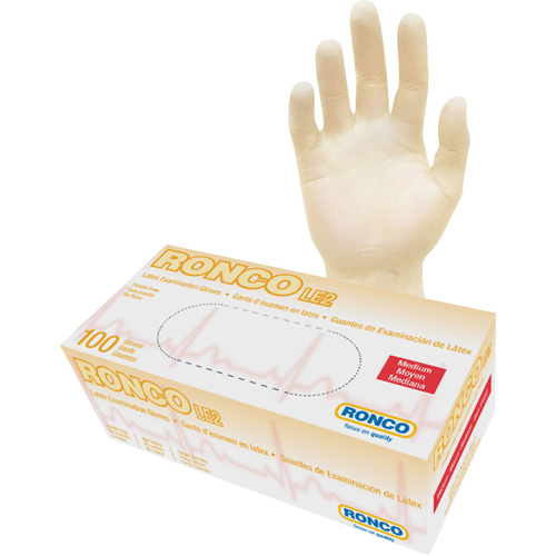 Gants jetables, Moyen, Latex, 4 mils, Sans poudre, Naturel, Classe 2 Pathway Supply LP