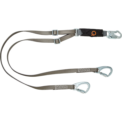 V-Series Tie-Back Lanyard, 6', Carabiner Center, Snap Hook Leg Ends, Polyester Pathway Supply LP