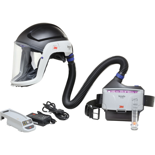 Ensemble APR &agrave; &eacute;puration d'air motoris&eacute; pour industrie lourde Versaflo, Capuchon & visi&egrave;re, Pile Lithium-ion Pathway Supply LP