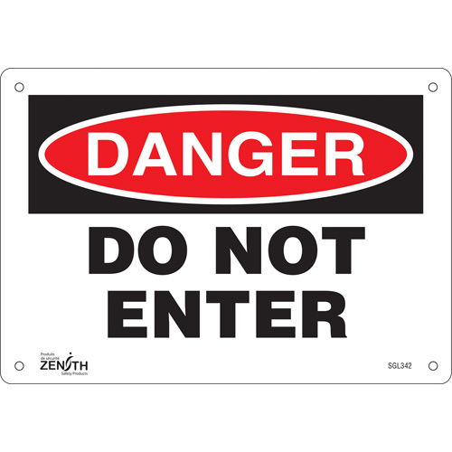 "Do Not Enter" Sign, 7" x 10", Plastic, English Pathway Supply LP