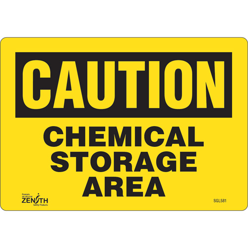 "Chemical Storage Area" Sign, 7" x 10", Vinyl, English Pathway Supply LP