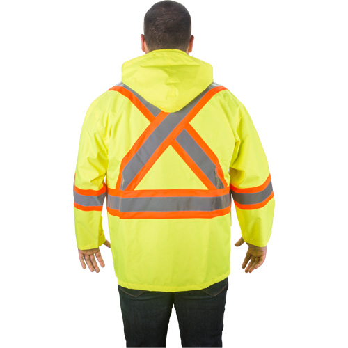 RZ1000 Rain Jacket, Polyester, X-Large, High Visibility Lime-Yellow Pathway Supply LP