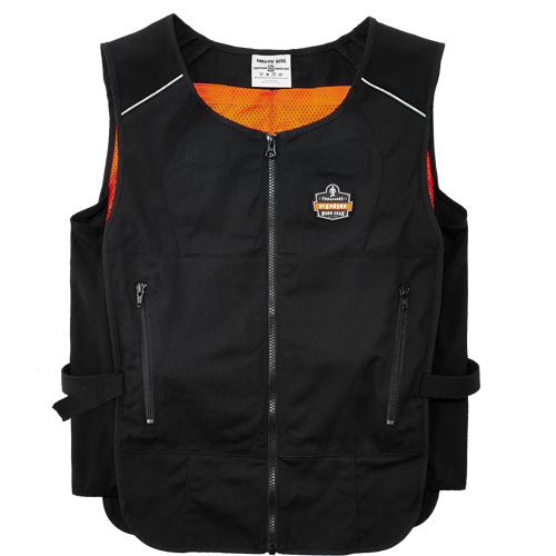 Veste de refroidissement &agrave; changement de phase l&eacute;g&egrave;re avec sachets 6260 Chill-Its, Petit/Moyen, Noir Pathway Supply LP