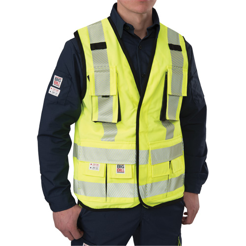 Ripstop Surveyor's Vest, High Visibility Lime-Yellow, Small, Polyester Pathway Supply LP