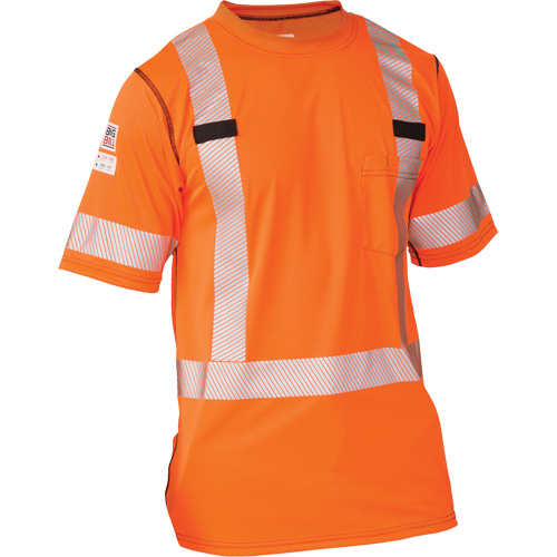 Polartec&reg; Power Grid&reg; High Visibility Short Sleeved T-Shirt, Polyester, X-Large (Tall), Orange Pathway Supply LP