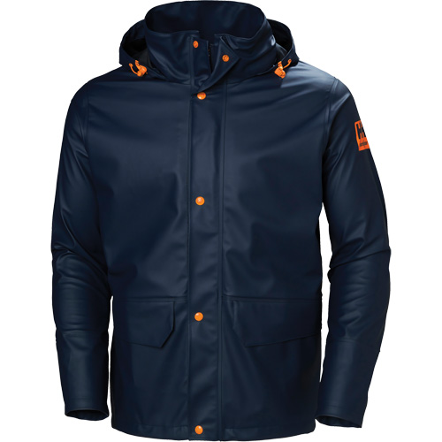 Gale Rain Jacket, Polyester/Polyurethane, Large, Navy Blue Pathway Supply LP