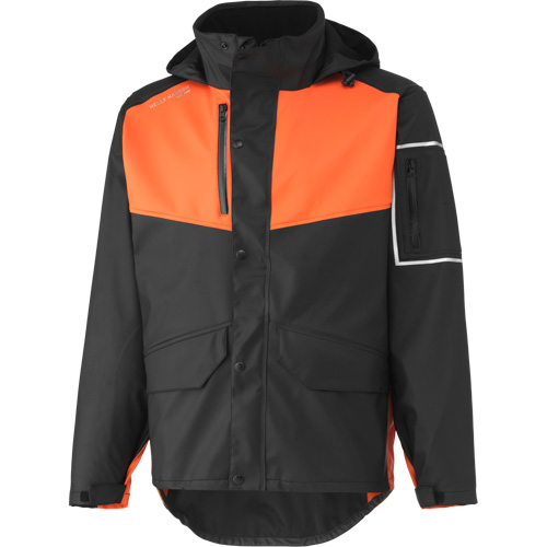 West Coast Waterproof Jacket, Polyester, Small, Black/Orange Pathway Supply LP