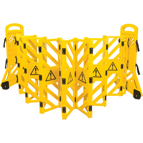 Portable Mobile Barrier, 40" H x 13' L, Yellow Pathway Supply LP