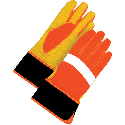 High Visibility Gloves, Size Large, Grain Leather Palm Pathway Supply LP
