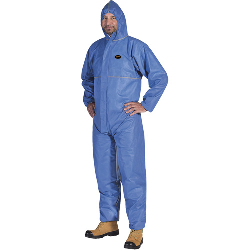 2075 Flame-Resistant SMS Disposable Coveralls, Size Small, Blue Pathway Supply LP