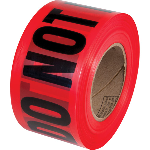 PrimeGuard "Danger Do Not Enter" Barricade Tape, English, 3" W x 1000' L, Black on Red Pathway Supply LP