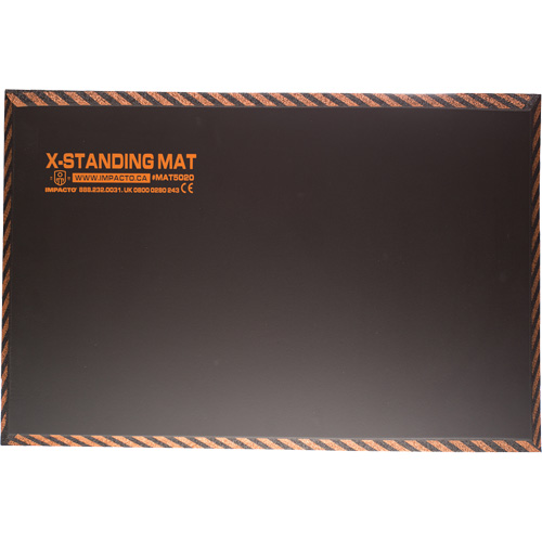 Tapis anti-fatigue pour travail debout, Lisse, 16" x 28" x 1", Noir, Caoutchouc Pathway Supply LP