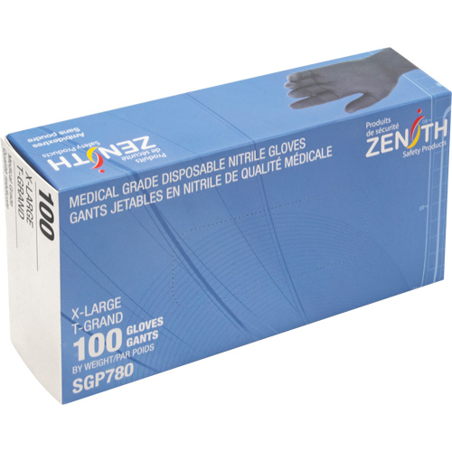 Gants jetables de calibre m&eacute;dical r&eacute;sistants &agrave; la perforation, T-Grand, Nitrile, 5 mils, Sans poudre, Noir, Classe 2 Pathway Supply LP
