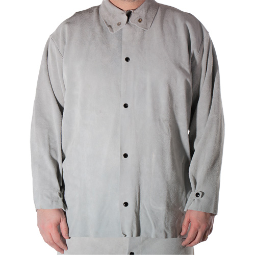 Veste de soudage en cuir de vache refendu, Cuir, Petit, Gris Pathway Supply LP