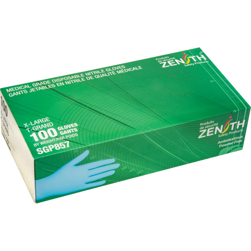 Puncture-Resistant Medical-Grade Disposable Gloves, X-Large, Nitrile, 3.5-mil, Powder-Free, Blue, Class 2 Pathway Supply LP