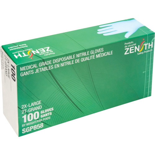 Gants jetables de calibre m&eacute;dical r&eacute;sistants &agrave; la perforation, 2T-Grand, Nitrile, 3,5 mils, Sans poudre, Bleu, Classe 2 Pathway Supply LP