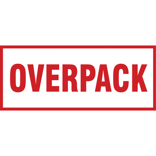 &eacute;tiquette de manutention Overpack, 6" lo x 2-1/2" la, Rouge/blanc Pathway Supply LP