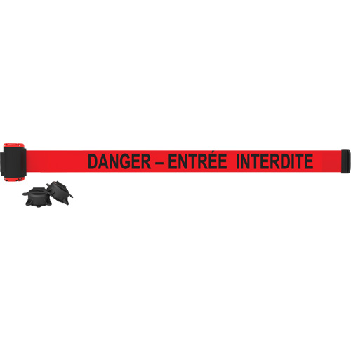 Wall Mount Barrier, Plastic, Magnetic Mount, 7', Red Tape Pathway Supply LP