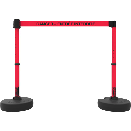 Ensemble de montants pour barri&egrave;re Plus, Plastique, 42" h, Ruban Rouge, Longueur du ruban 15' Pathway Supply LP