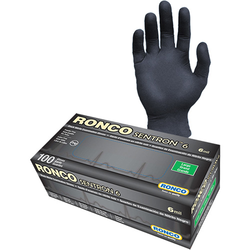 Sentron 6 Disposable Examination Gloves, Small, Nitrile, 6-mil, Powder-Free, Black, Class 2 Pathway Supply LP