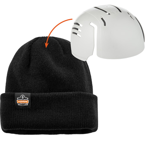 N-Ferno&reg; Zippered Rib Knit Beanie Hat with Bump Cap Insert, One Size, Black Pathway Supply LP