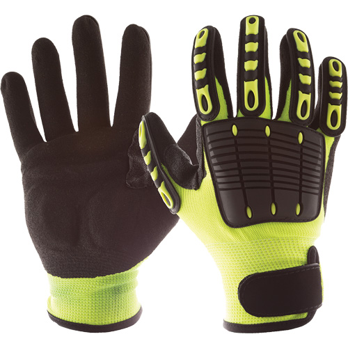 Gants de protection contre les chocs Back Tracker avec protection dorsale de la main, Petit, Paume en Nitrile, Poignet Boucle et crochet Pathway Supply LP