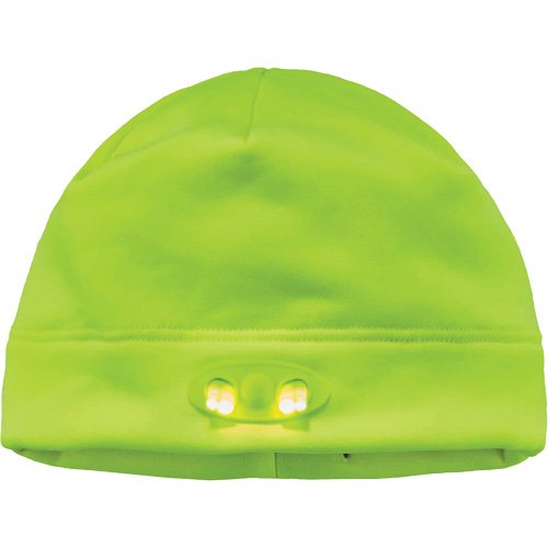 N-Ferno&reg; Skull Cap Beanie Hat with LED Lights, One Size, High-Visibility Lime Green Pathway Supply LP