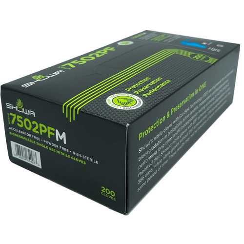 Biodegradable Disposable Gloves, X-Small, Nitrile, 2.5-mil, Powder-Free, Blue Pathway Supply LP