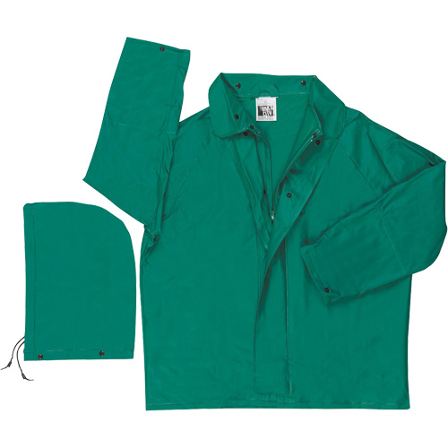 Dominator Limited Flammability Rain Jacket, Polyester/PVC, 3X-Large, Green Pathway Supply LP