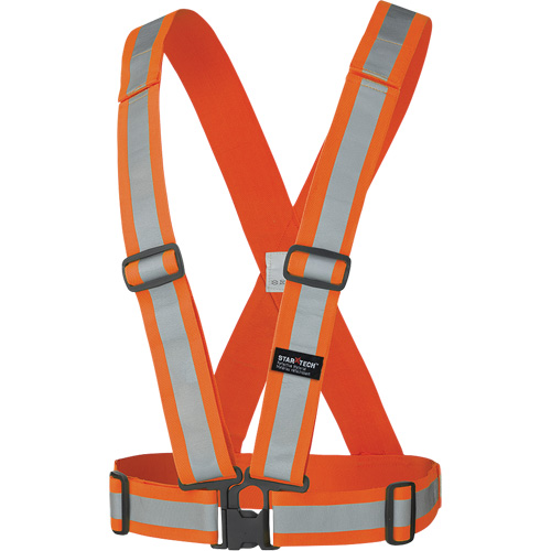 5591 Adjustable Safety Sash, High Visibility Orange, Silver Reflective Colour, One Size Pathway Supply LP