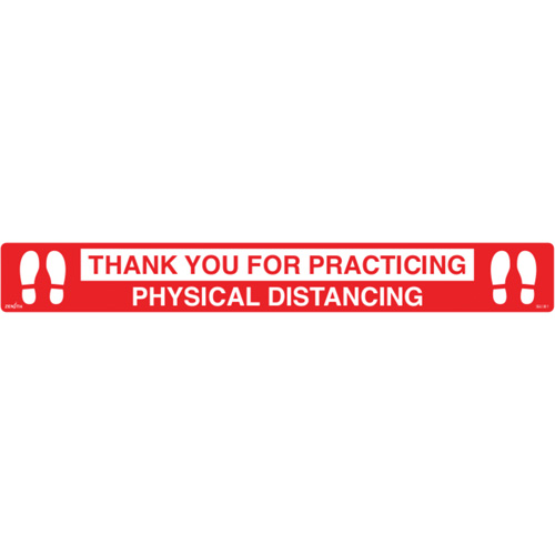 "Physical Distancing" Floor Sign, Adhesive, English with Pictogram Pathway Supply LP