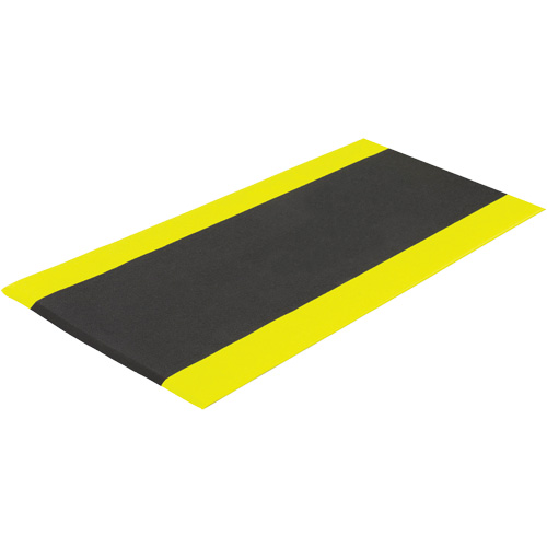 Airsoft Anti-Fatigue Mat, Pebbled, 3' x 5' x 3/8", Black/Yellow, PVC Sponge Pathway Supply LP