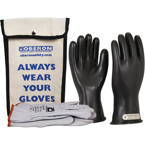 Class 0 Rubber Electrical Glove Kit, 10, 11" L, 20 cal/cm², NFPA 70E Pathway Supply LP