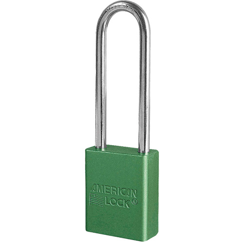 Cadenas de s&eacute;curit&eacute; American Lock, Vert, Cl&eacute;s diff&eacute;rentes, Aluminium, Largeur de 1-1/2" Pathway Supply LP