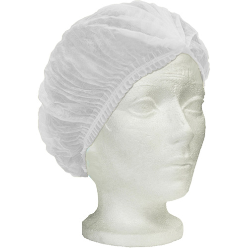 Bonnet bouffant pliss&eacute; Ronco Care, Polypropyl&egrave;ne, 24", Blanc Pathway Supply LP