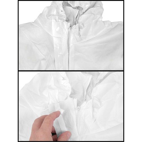 Combinaisons &agrave; capuchon de premi&egrave;re qualit&eacute;, Grand, Blanc, Microporeux Pathway Supply LP