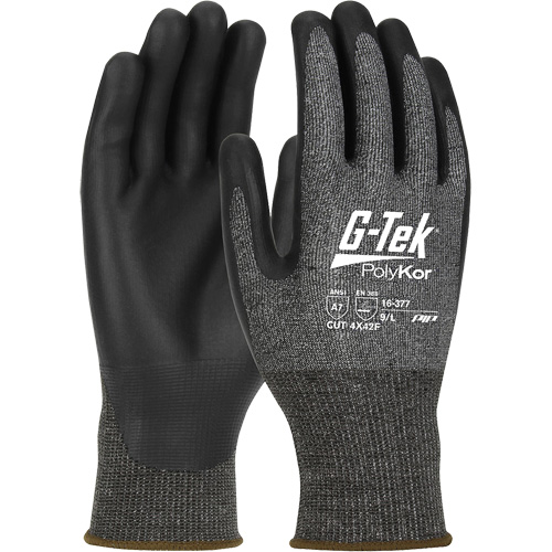 Gants r&eacute;sistants aux coupures G-Tek PolyKor X7, Taille Petit, Calibre 18, Rev&ecirc;tement Polyur&eacute;thane, Enveloppe en Poly&eacute;thyl&egrave;ne, ASTM ANSI niveau A7/EN 388 niveau F Pathway Supply LP