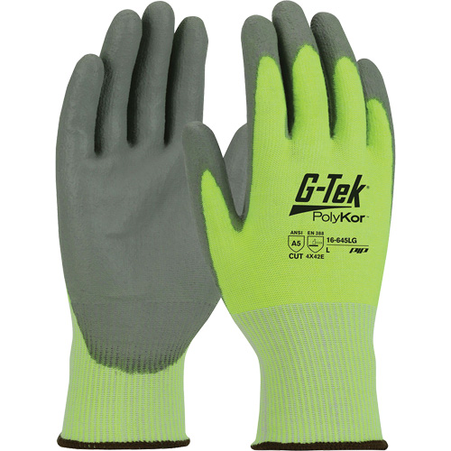 Gants r&eacute;sistants aux coupures G-Tek PolyKor, Taille Petit, Calibre 13, Rev&ecirc;tement Polyur&eacute;thane, Enveloppe en Poly&eacute;thyl&egrave;ne, ASTM ANSI niveau A5/EN 388 niveau E Pathway Supply LP