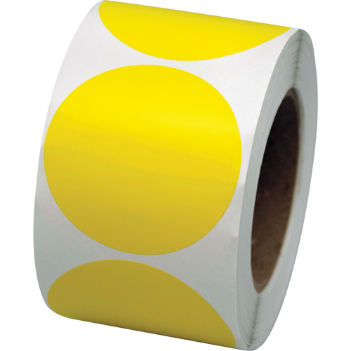 Coloured Marking Dots, Circle, 3" L x 3" W, Yellow, Vinyl Pathway Supply LP