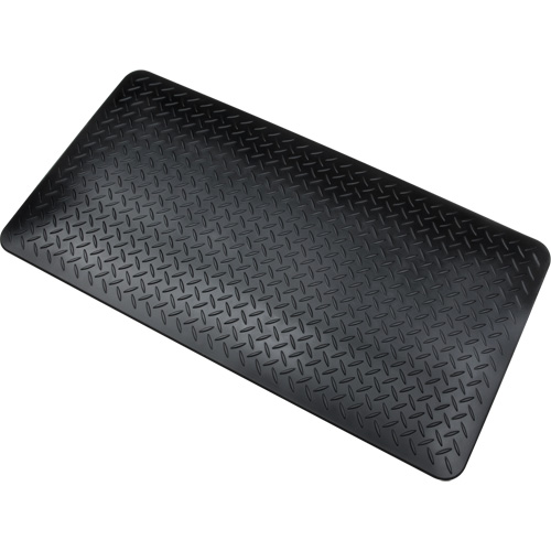Anti-Fatigue Matting, Diamond, 1-2/3' x 3-1/4' x 3/4", Black, Polyurethane Pathway Supply LP