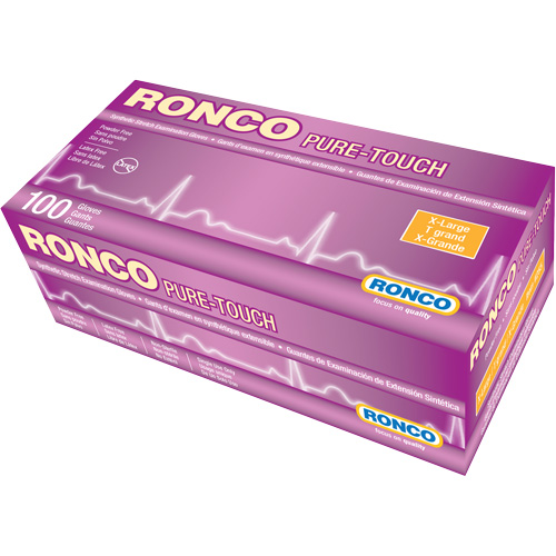 Gant dexamen synth&eacute;tique extensible Pure-Touch, T-Grand, Vinyle, 5 mils, Sans poudre, Blanc, Classe 2 Pathway Supply LP