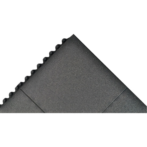 Tapis antifatigue &agrave; imbrication Cushion-Ease, Rugueux, 3' x 3' x 3/4", Noir, Caoutchouc naturel Pathway Supply LP