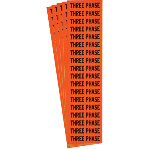 "Three Phase" Conduit & Voltage Labels, 1/2" x 2-1/4", Cloth/Vinyl, English Pathway Supply LP