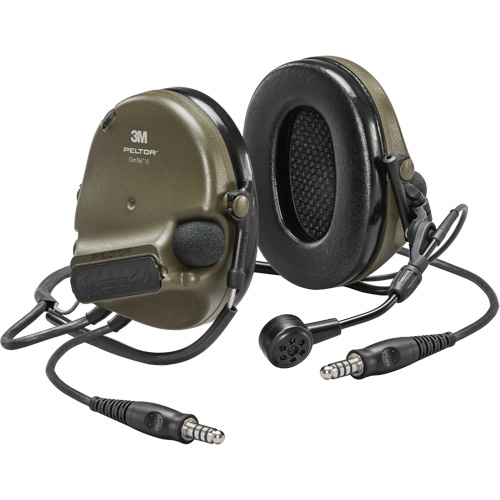 Casque VI NIB avec deux fils de sortie Peltor ComTac, Style Cordon cervical, 22 dB Pathway Supply LP